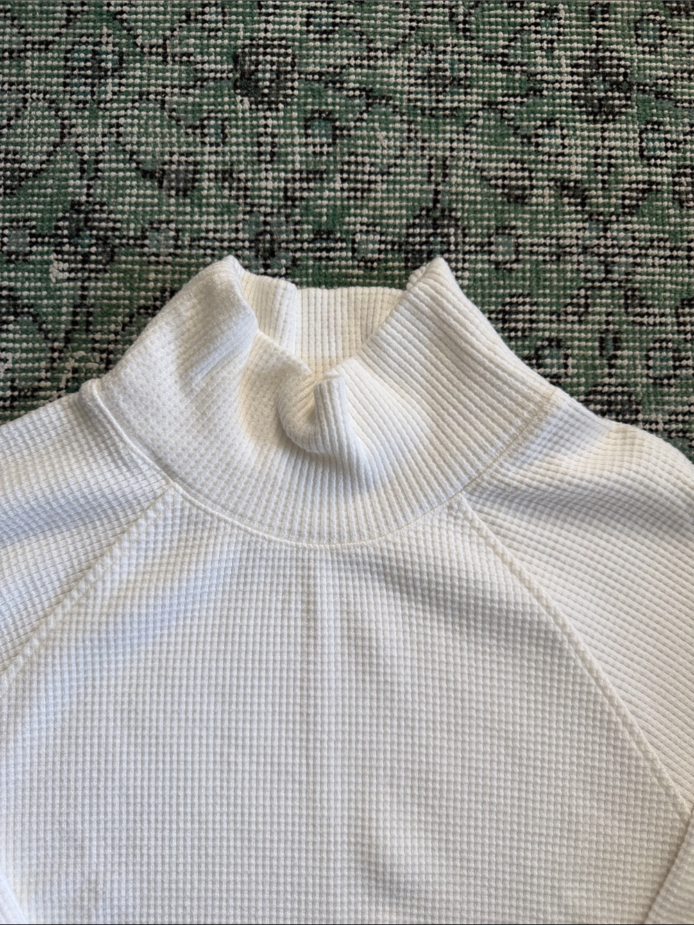 ALO Yoga White Waffle-Knit Turtleneck Sweater - Picture 2 of 4